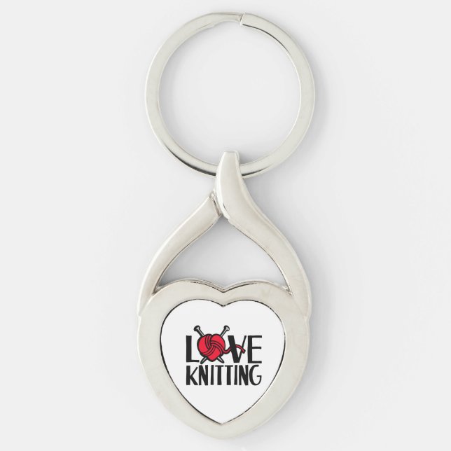 Love Knitting keychain (Front)