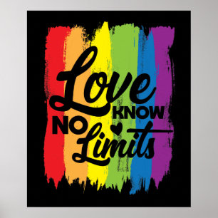 LOVE KNOWS NO LIMITS LGBT gay pride Poster