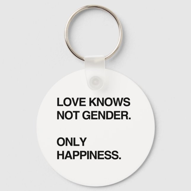 LOVE KNOWS NOT GENDER. ONLY HAPPINESS KEY RING (Front)