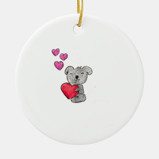 Love Koala Bear Ceramic Ornament (Front)