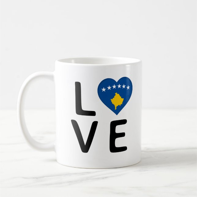 Love - Kosovo Flag Coffee Mug (Left)