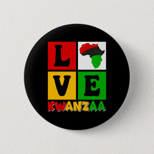 Love Kwanzaa African Heritage Flag 6 Cm Round Badge
