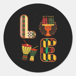 Love Kwanzaa Seven Principles Of Kwanzaa Happy Kwa Classic Round Sticker