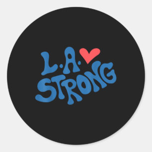 Love La Heart Los Angeles Strong Supportive Classic Round Sticker