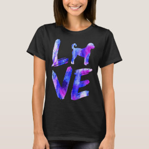 Love Labradoodle Watercolor Blue Dog Mum Dad 1 T-Shirt
