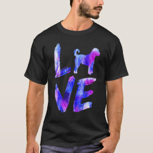 Love Labradoodle Watercolor Blue Dog Mum Dad 1 T-Shirt