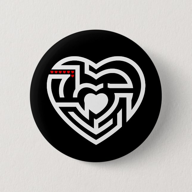 love labyrinth 6 cm round badge (Front)