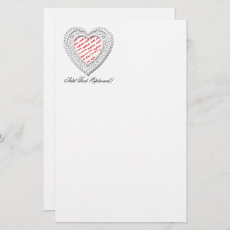 Love Laced Heart Shaped Photo Frame Stationery