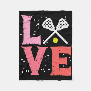 Love Lacrosse Cool Lax Player Goalie Coach Men Wom Fleece Blanket