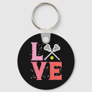 Love Lacrosse Cool Lax Player Goalie Coach Men Wom Key Ring