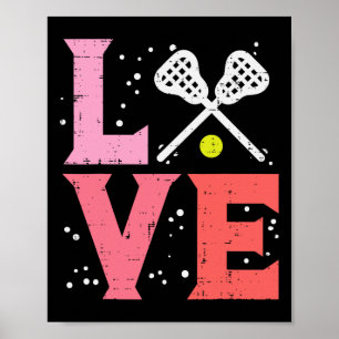 Love Lacrosse Cool Lax Player Goalie Coach Men Wom Poster