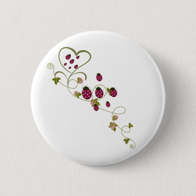 Love Ladybugs 6 Cm Round Badge (Front)