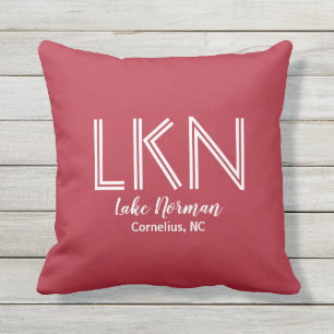 LOVE LAKE LIFE custom lake name Throw Pillow