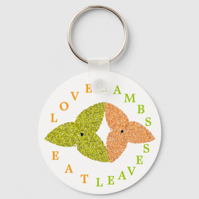 Love Lambs Eat Leaves Keychain (Front)