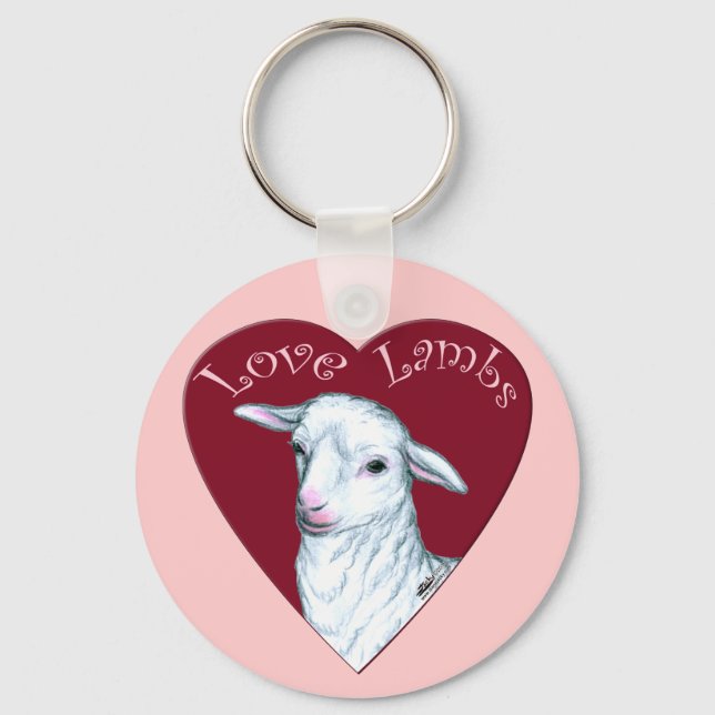Love Lambs Key Ring (Front)