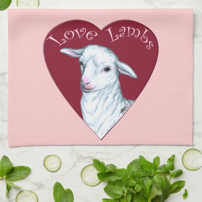 Love Lambs Tea Towel (Folded)