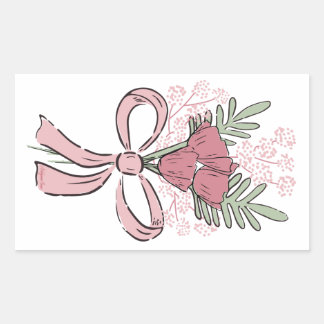 Love Language Bouquet Rectangular Sticker