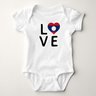 Love - Laos Flag Baby Bodysuit