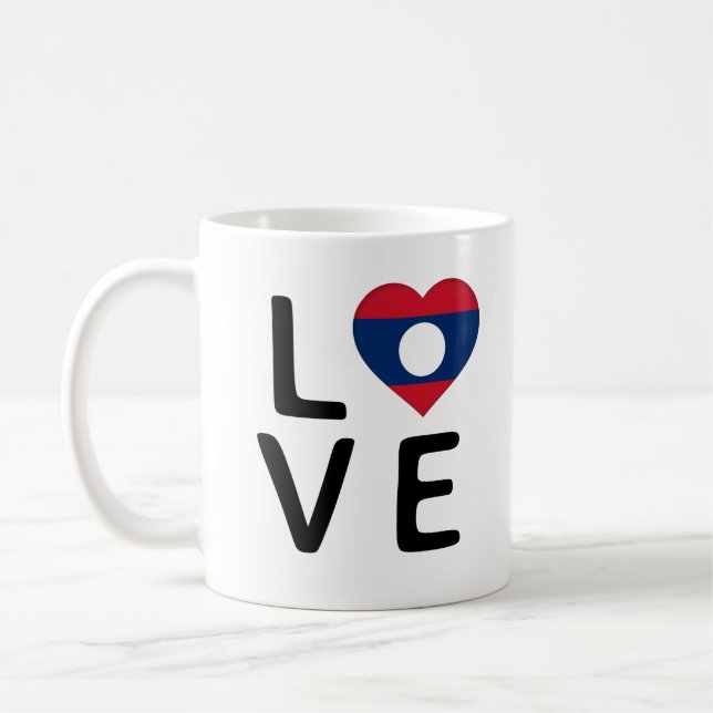 Love - Laos Flag Coffee Mug (Left)