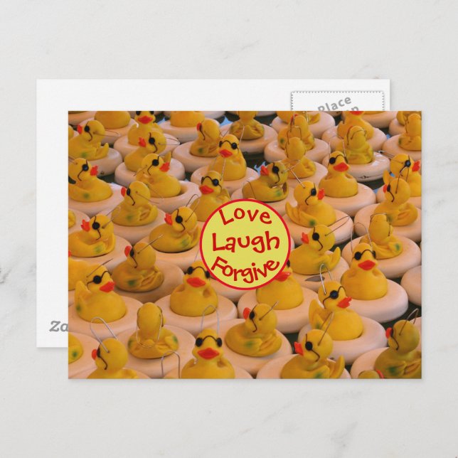 Love Laugh Forgive Rubber Ducks Inspirational  Postcard (Front/Back)