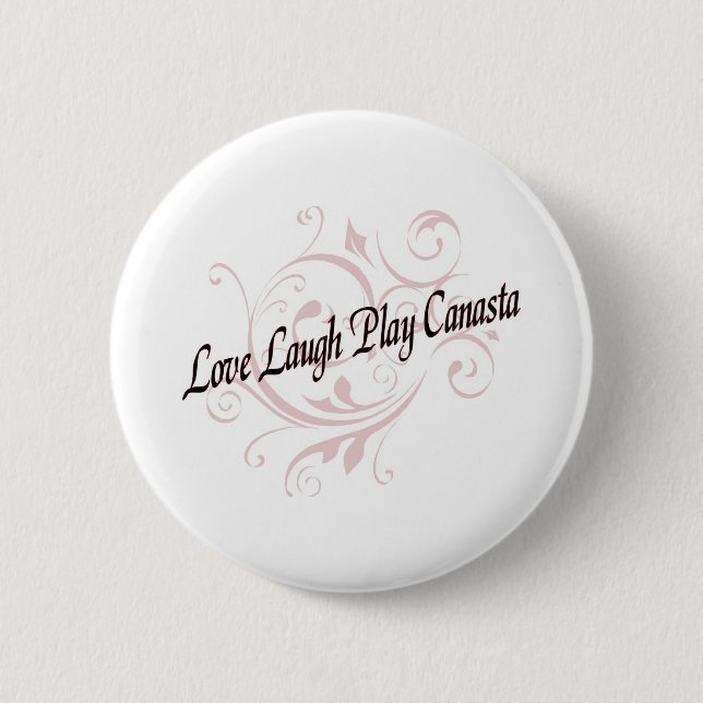 Love Laugh Play Canasta Red 6 Cm Round Badge (Front)