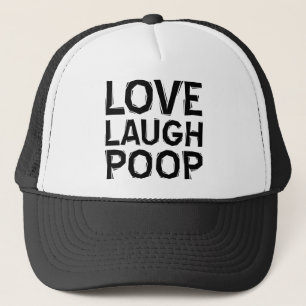 Love Laugh Poop Funny Ball Cap Hat