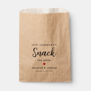 Love, Laughter a Snack for After Wedding Snack Favour Bag