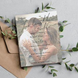 love laughter and forever wedding photo Invitation