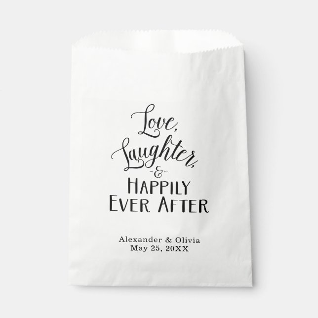 Love, Laughter, and Happily Ever After Favour Bags (Front)