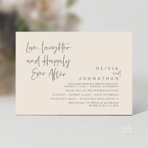 Love, Laughter and Happily Ever After, Modern Invitation