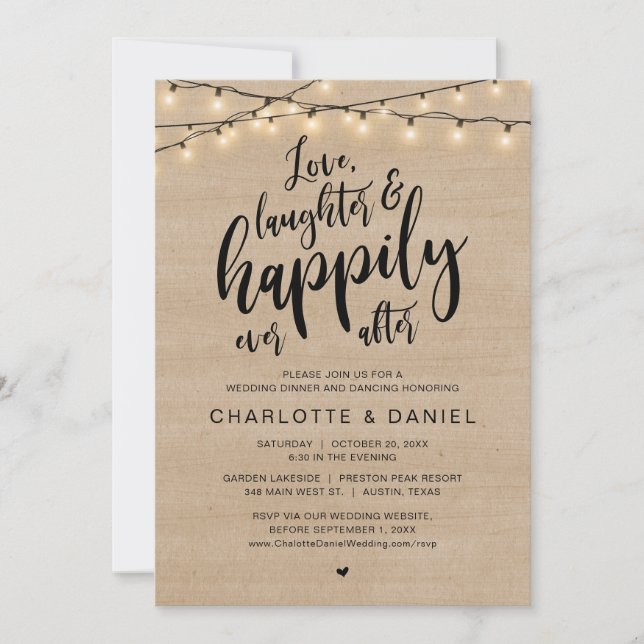 Love, Laughter and Happily Ever After, Wedding Invitation (Front)