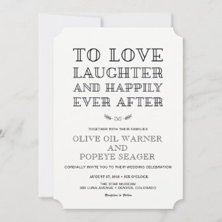 Love, Laughter, and Happily Ever After Wedding Invitation