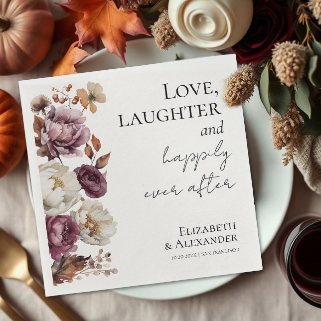 Love, laughter, and happily ever after Wedding Napkin (Creator Uploaded)