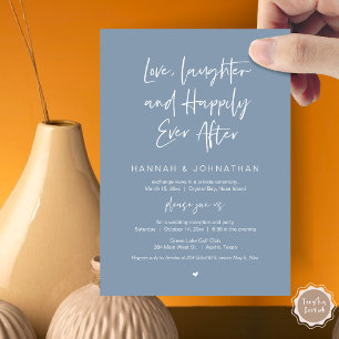 Love, Laughter, Black, Wedding Elopement Party Invitation