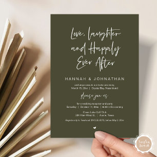Love, Laughter, Black, Wedding Elopement Party Invitation
