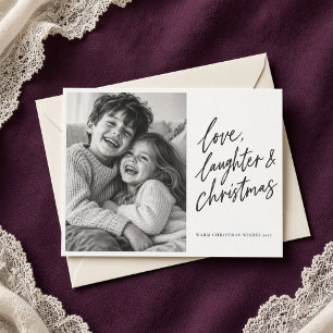 Love Laughter & Christmas Script Photo Card