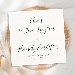 Love Laughter Happily Ever After Elegant Wedding Napkin