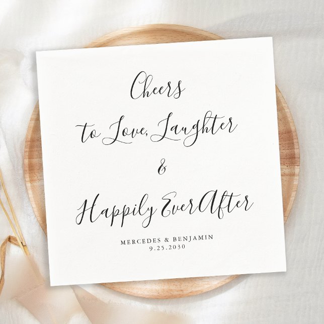 Love Laughter Happily Ever After Elegant Wedding Napkin (Creator Uploaded)
