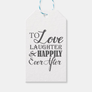 Love Laughter Happily Ever After Wedding Gift Tags