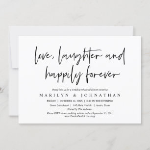 Love, Laughter Happily Forever, Rehearsal Dinner Invitation