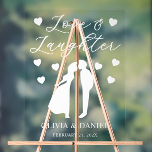 Love & Laughter Personalised Wedding Reception Acrylic Sign