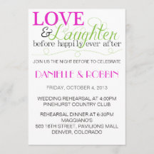 Love & Laughter Rehearsal Invitation