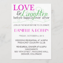 Love & Laughter Rehearsal Invitation