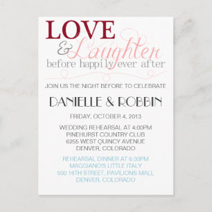 Love & Laughter Rehearsal Invitation Postcard