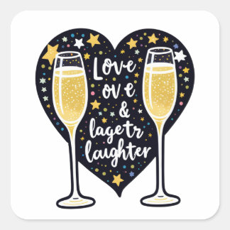 Love & Laughter Square Sticker