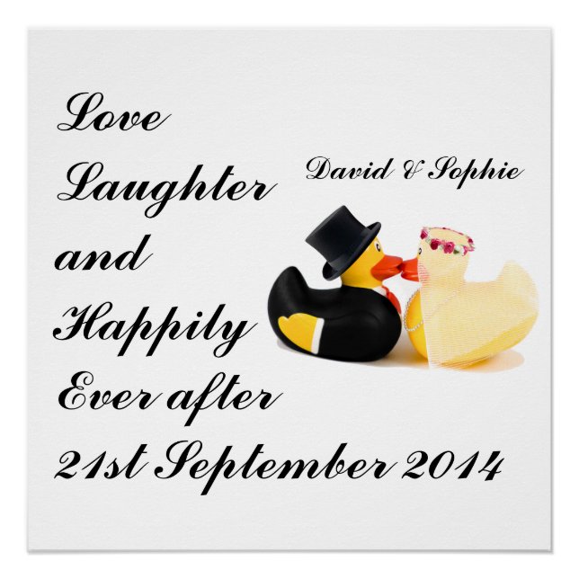 Love Laughter Wedding Ducks Poster (Front)