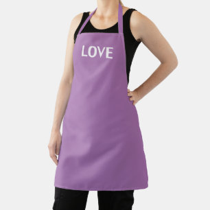 Love, lavender lilac white apron