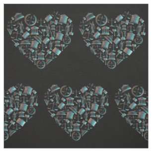 Love Law - Minimalist Lunar Green Heart Fabric