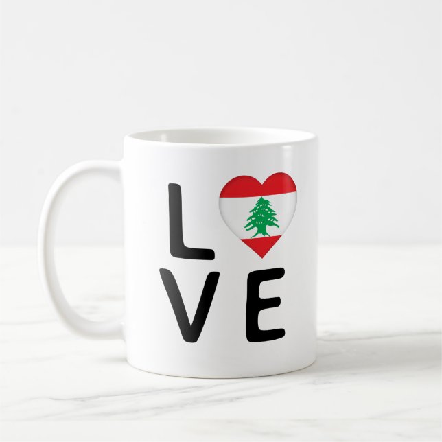Love - Lebanon Flag Coffee Mug (Left)