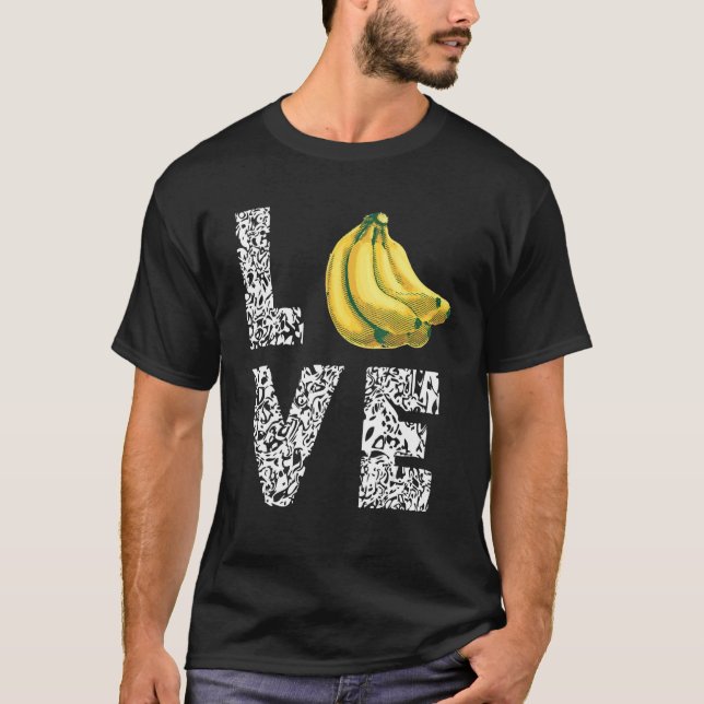 Love Leopard Banana Vegan Food Summer Fruit Vegeta T-Shirt (Front)